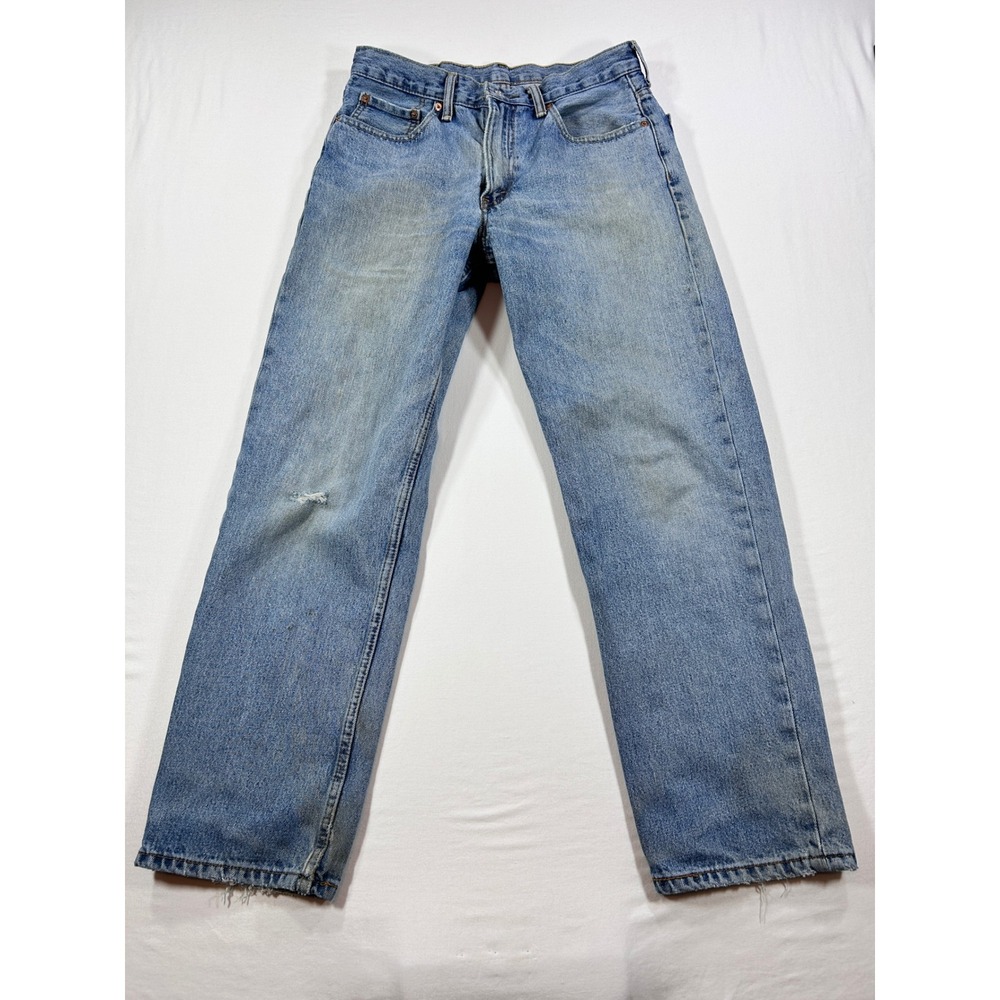 Levis 550 Relaxed Fit Tapered Leg Jeans Light Wash Blue Denim 32x30